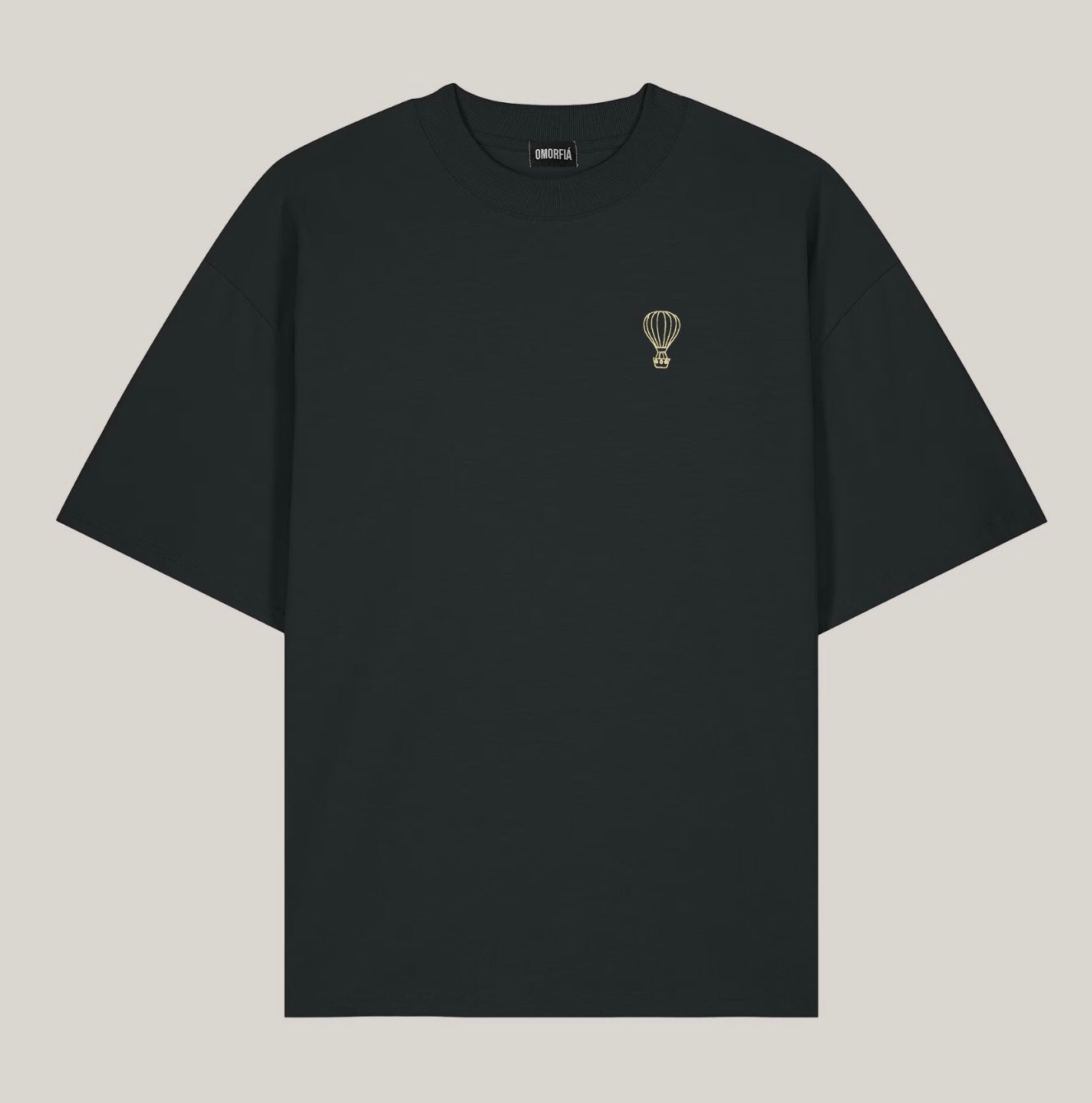 BLACK OVERSIZED HOT AIR BALLOON T-SHIRT