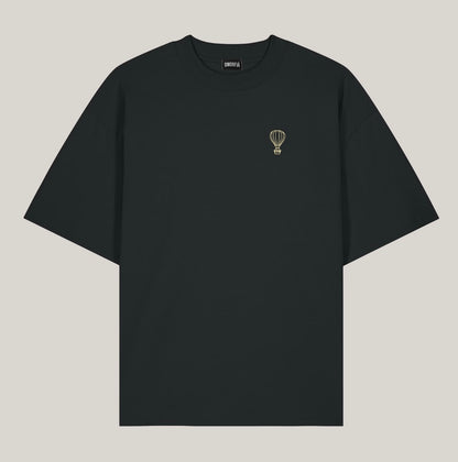 BLACK OVERSIZED HOT AIR BALLOON T-SHIRT